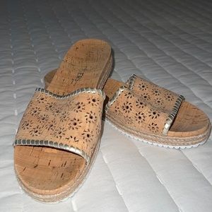 Jack Rogers Floral Espadrille Cork Slides